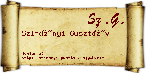 Szirányi Gusztáv névjegykártya